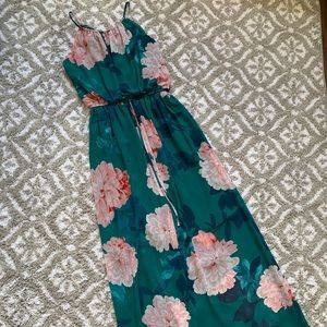 Tropical maxi dress junior size small